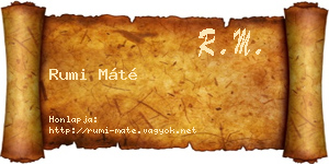 Rumi Máté névjegykártya