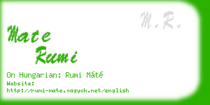 mate rumi business card